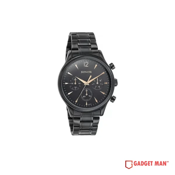 Sonata 77146NM01 Quartz Multifunction Stainless Steel Men’s Watch