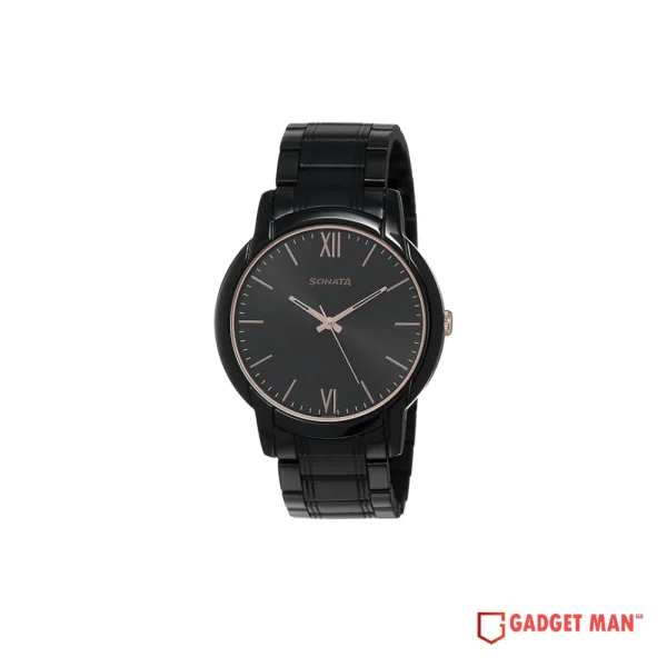 Sonata Beyond Gold 77031KM03 Analog Stainless Steel Strap Men’s Watch