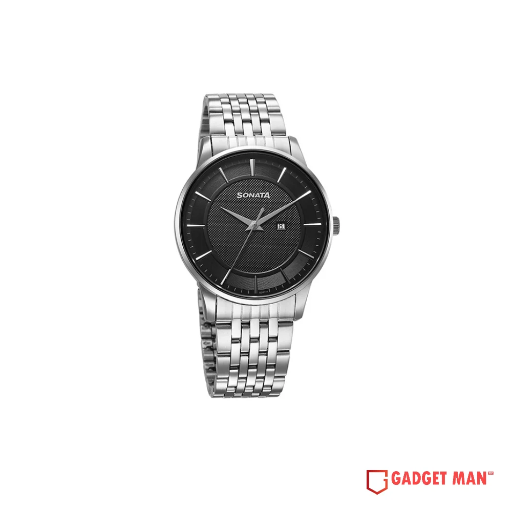 sonata-festive-quartz-77153sm01-analog-stainless-steel-strap-men-s-watch-gadgetman Sonata Festive Quartz 77153SM01 Analog Stainless Steel Strap Men’s Watch