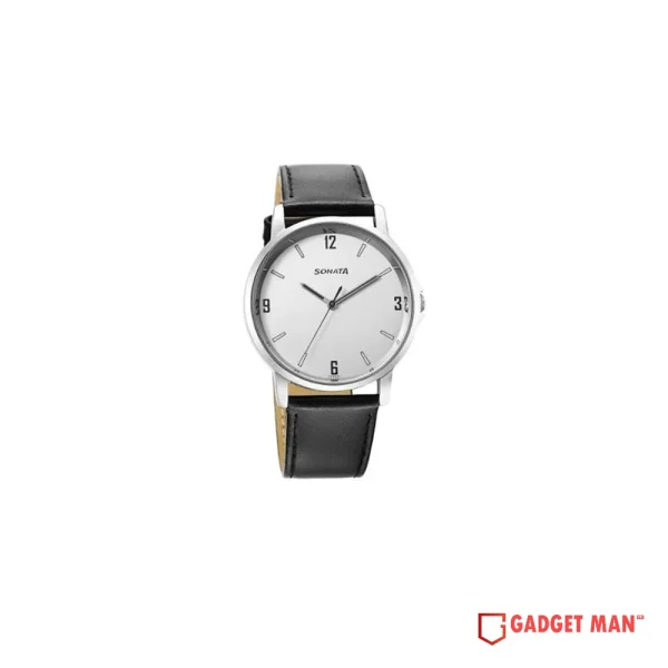 Sonata Quartz 77083SL08 Analog Leather Strap Men’s Watch