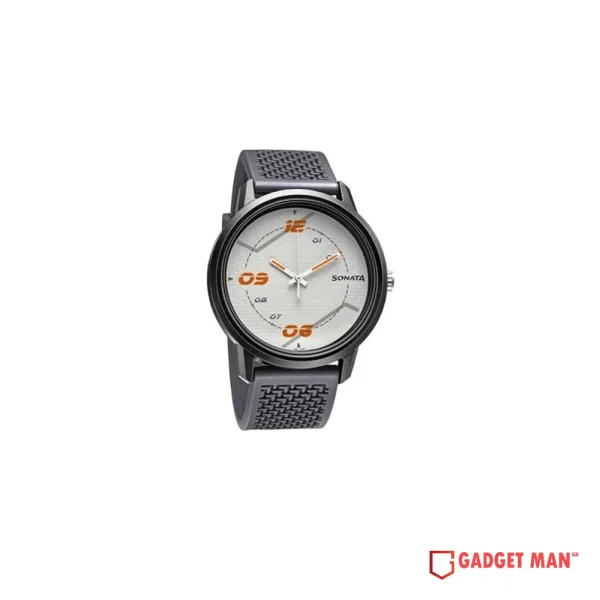 Sonata Quartz 77085PP09 Analog PU Strap Men’s Watch