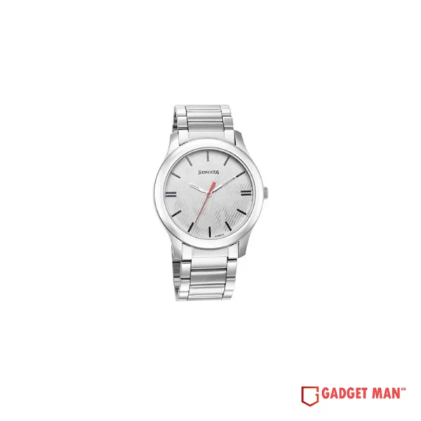 Sonata Quartz 77106SM07 Analog Stainless Steel Strap Men's Watch