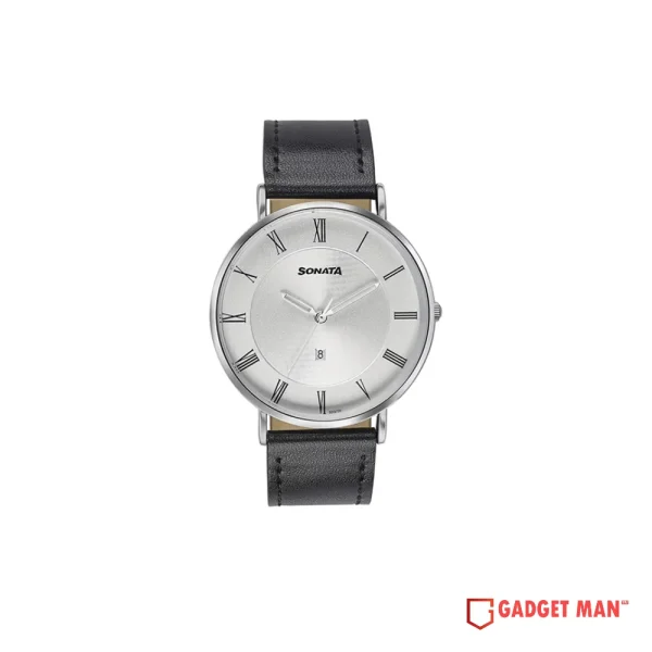 Sonata Quartz 77142SL01 Analog Leather Strap Men’s Watch