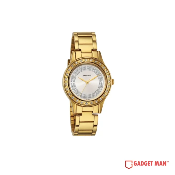 Sonata Quartz 8123YM03 Analog Stainless Steel Strap Women's Watch