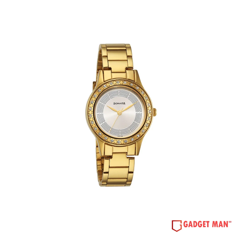 Sonata Quartz 8123YM03 Analog Stainless Steel Strap Women's Watch
