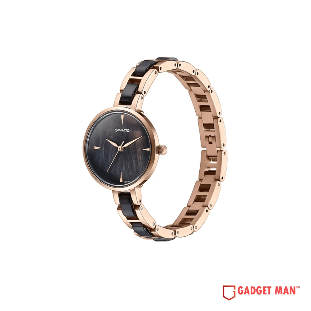 Sonata Quartz 87064KD01 Analog Stainless Steel Strap Women’s Watch