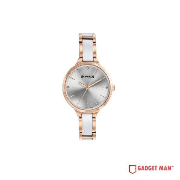 Sonata Quartz 87065KD02 Analog Stainless Steel Strap Women's Watch