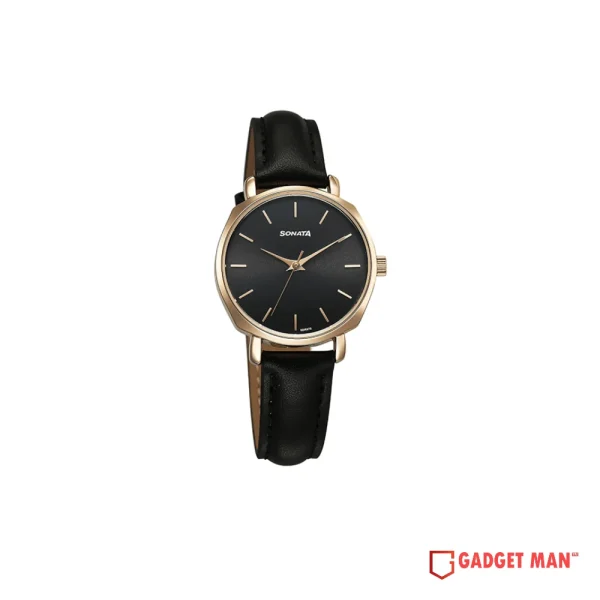 Sonata Quartz 87087WL01 Analog Leather Strap Women's Watch