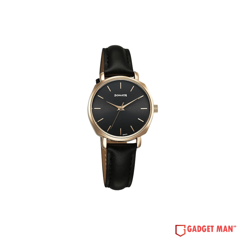 Sonata Quartz 87087WL01 Analog Leather Strap Women's Watch