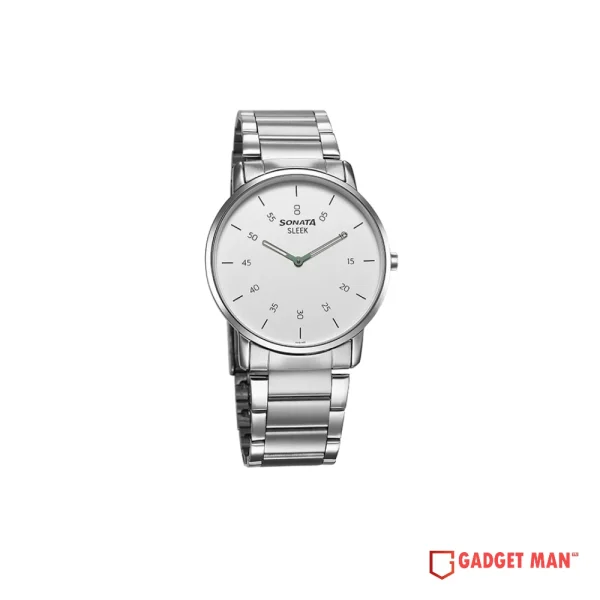 Sonata Sleek Quartz 7152SM01 Analog Stainless Steel Strap Men’s Watch