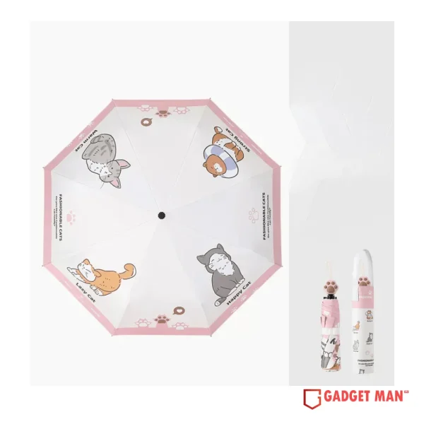 The Cat Paws 21-inch 6-Rib Handbag-Style Umbrella