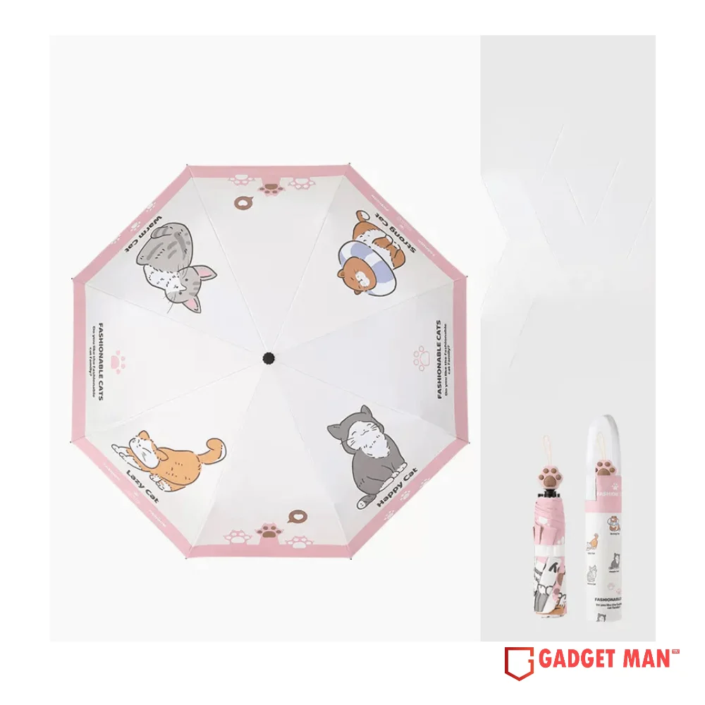 The Cat Paws 21-inch 6-Rib Handbag-Style Umbrella