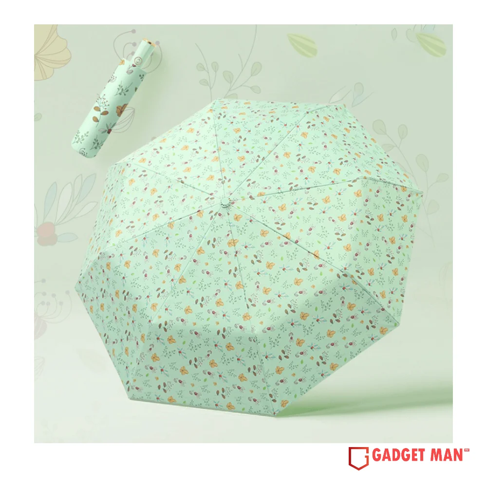 The Garden Bloom 21-inch 8-Rib Automatic Exterior Floral Print Umbrella