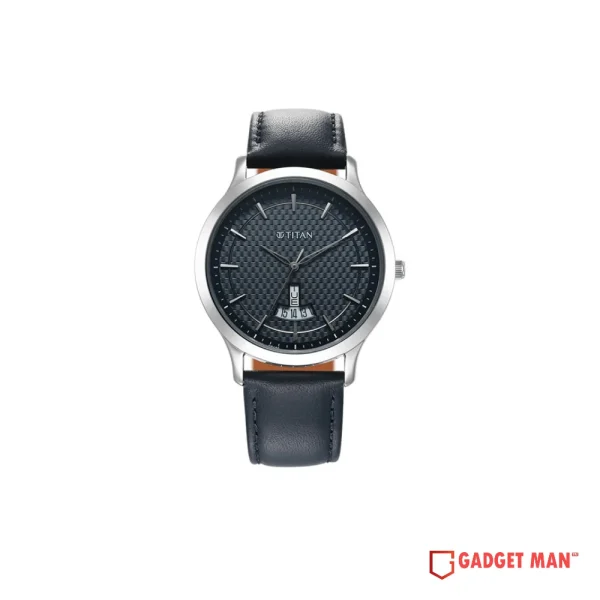 Titan 1825SL14 Quartz Analog Date Leather Strap Mens Watch