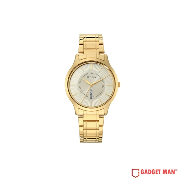 Titan 1845YM01 Quartz Analog Day Date Metal Strap Men's Watch