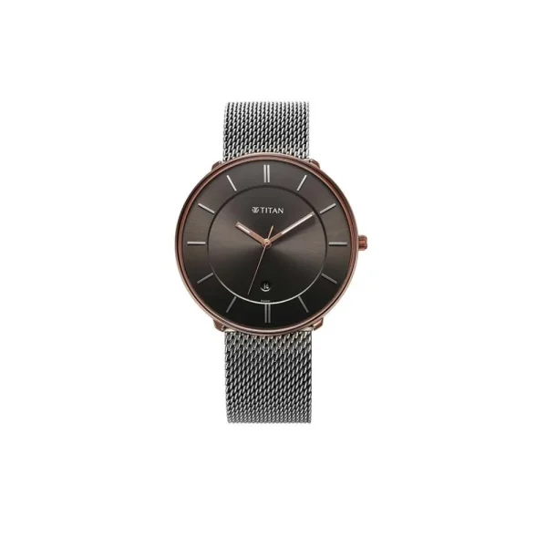 Titan 1849KM01 Noir Quartz Analog Metal Strap Men's Watch