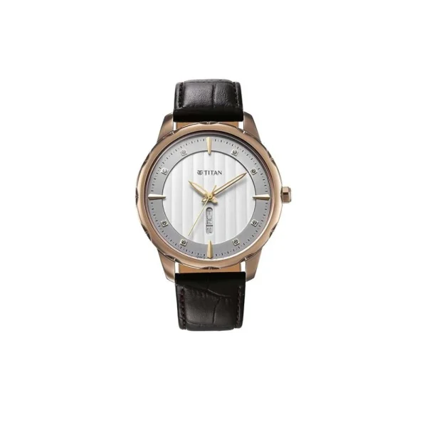 Titan 1875QL01 Regalia Opulent Multifunctional Quartz Leather Strap Men's Watch