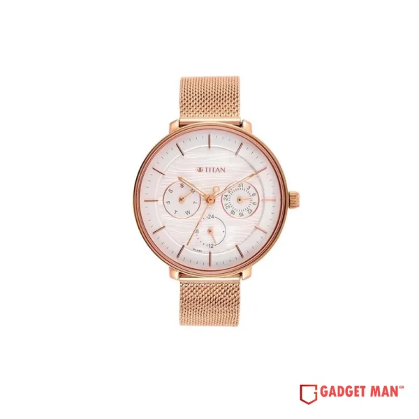Titan 2651WM02 Workwear Quartz Analog Day Date Stainless Steel Strap Women’s Watch