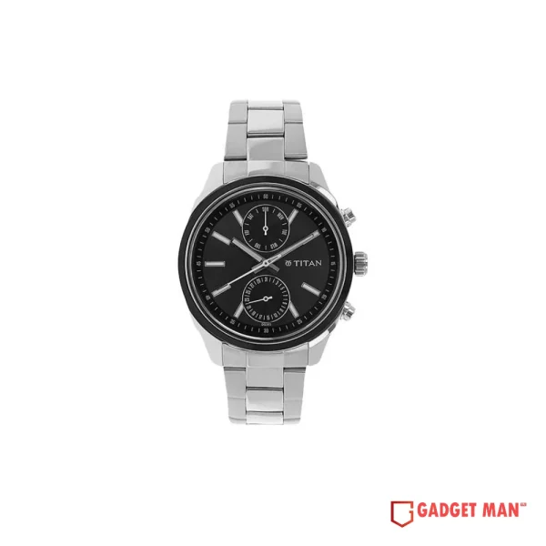 Titan Metropolitan Luxe Quartz 1733KM01 Analog Date Stainless Steel Strap Men’s Watch