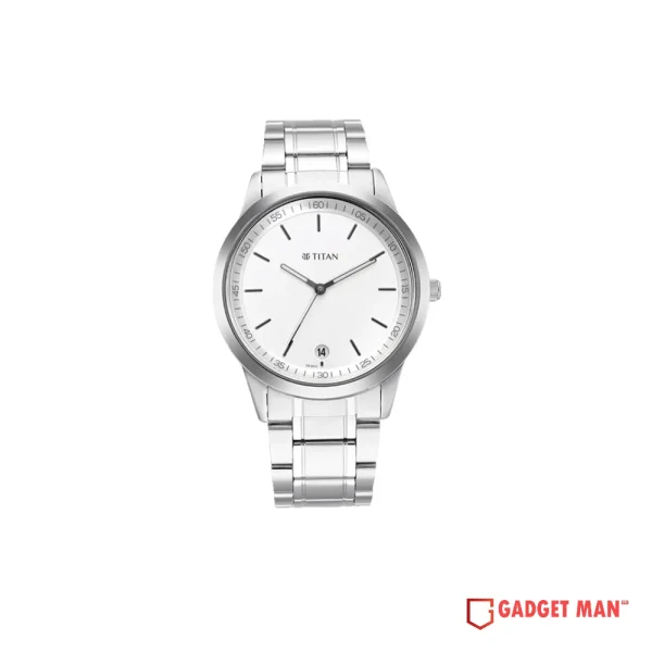 Titan Minimalist Timeless Style Quartz 1806SM03 Analog Date Stainless Steel Men's Watch