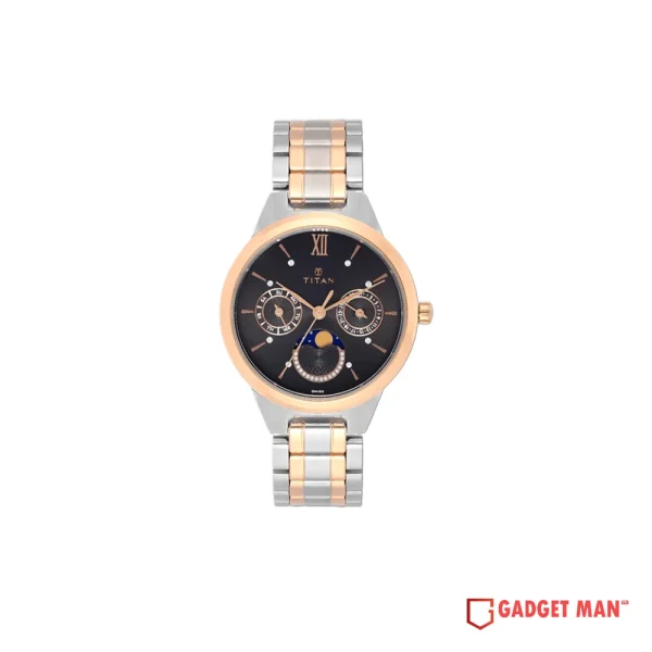 Titan Neo 2590KM02 Moonphase Quartz Analog Stainless Steel Strap Women’s Watch