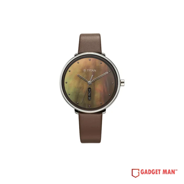 Titan Neo 2763SL01 Analog Day Date Leather Strap Women’s Watch