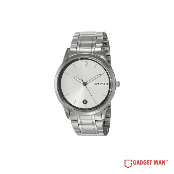 Titan Quartz 1806SM01 Analog Date Stainless Steel Strap Men's Watch