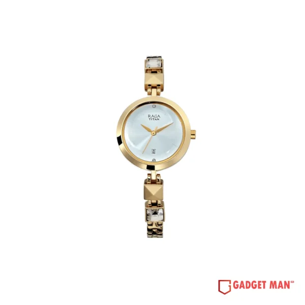Titan Raga Viva 2606YM01 Quartz Analog Date Metal Strap Women's Watch