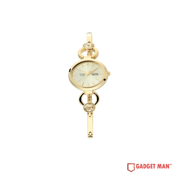 Titan Raga Viva Champagne 2621YM01 Analog Day Date Metal Women's Watch