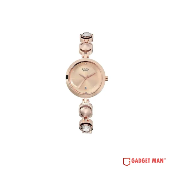 Titan Raga Viva Quartz 2606WM02 Analog Date Metal Strap Women's Watch