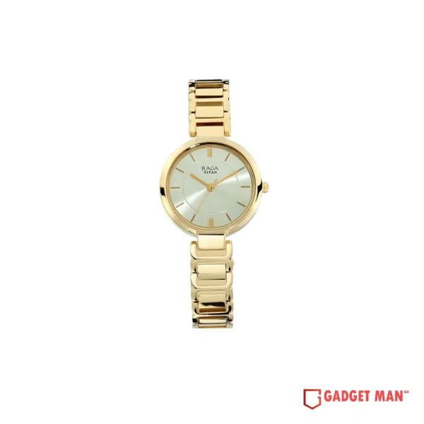 Titan Raga Viva Quartz 2608YM01 Analog Date Metal Strap Women's Watch