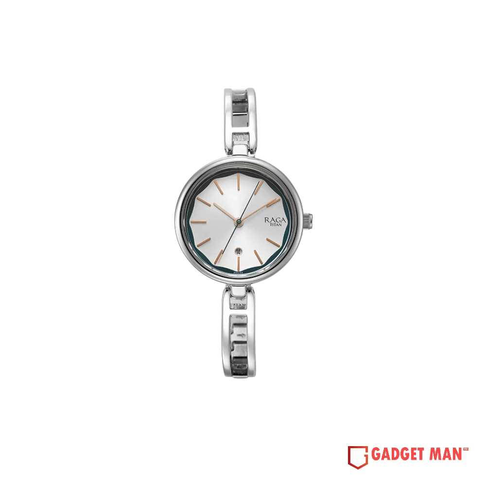 titan-raga-viva-quartz-2683sm01-analog-date-stainless-steel-women-s-watch-gadgetman Titan Raga Viva Quartz 2683SM01 Analog Date Stainless Steel Women's Watch