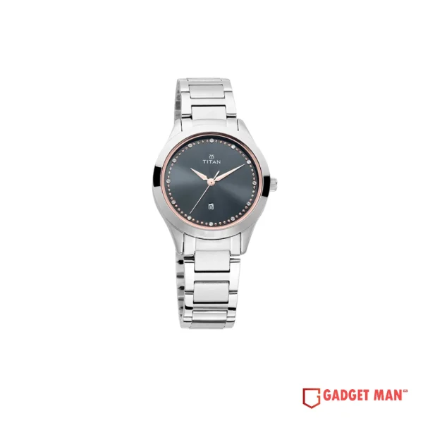 Titan Sparkle 2570SM07 Quartz Analog Date Stainless Steel Strap Women's Watch