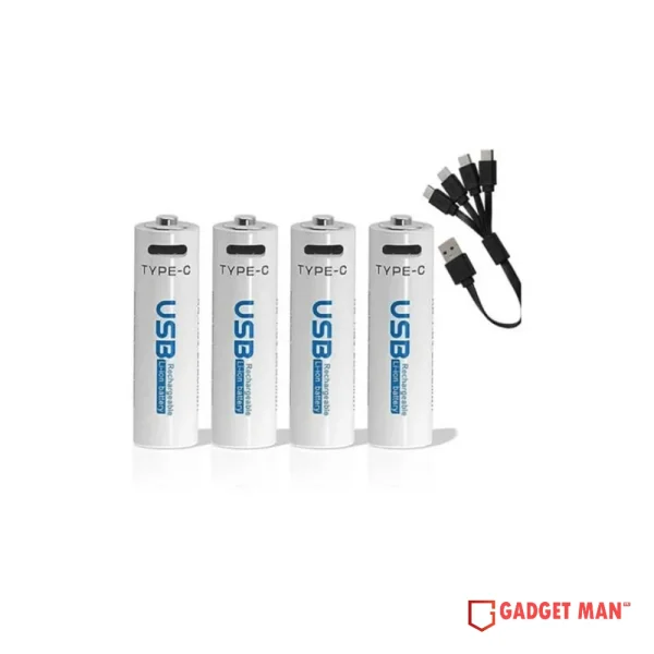 USB Rechargeable AAA Type-C Batteries-4pcs