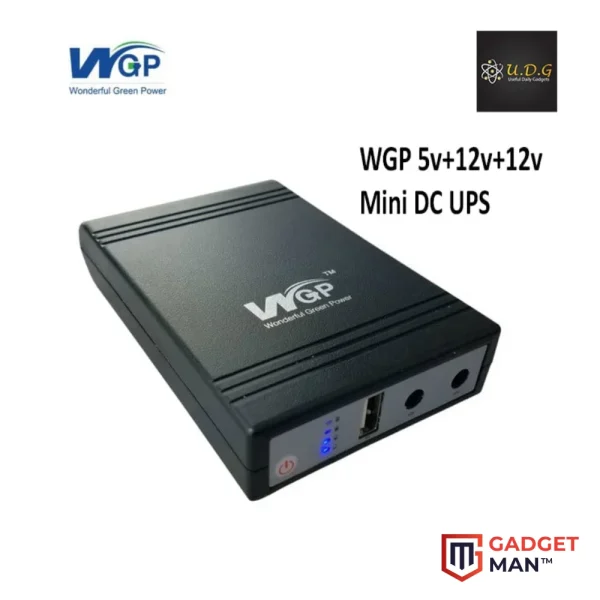 WGP Mini UPS- Router + ONU Backup up to 8 Hours (5V, 9V, 12V Output) – Black Color