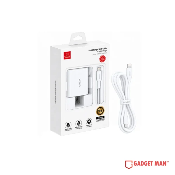 XUNDD XDCH-057 Fast Charging Power Adapter with Lightning Cable - 18W